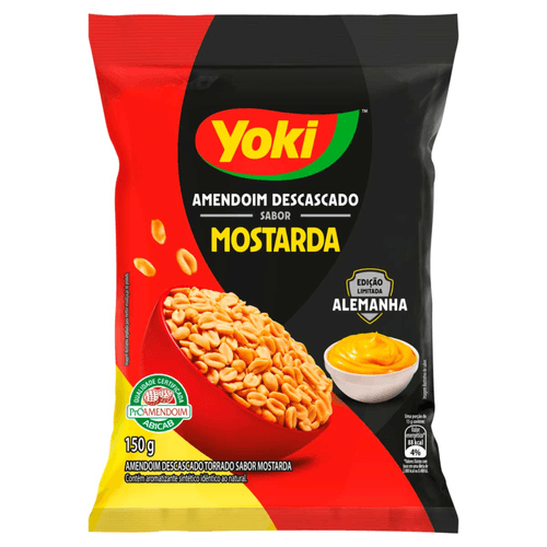 Amendoim Torrado Sem Casca Mostarda Yoki Pacote 150g Edição Limitada Alemanha