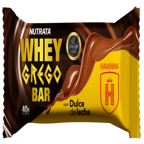 Barra Proteica Whey Bar Grego Sabor Doce de Leite Havanna Nutrata 40g