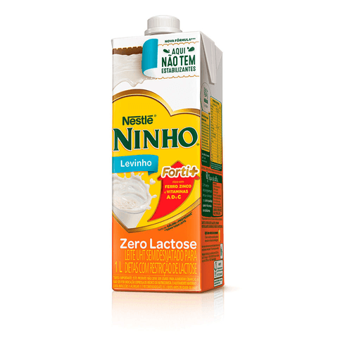 Leite UHT Semidesnatado Zero Lactose Ninho Levinho Forti+ Caixa com Tampa 1l