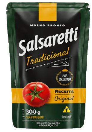 Molho de Tomate Pronto Refogado Tradicional Salsaretti Sachê 300g