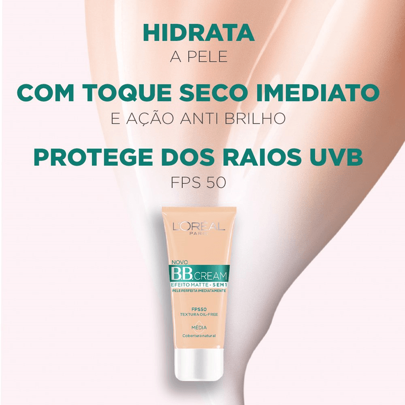 Base-BB-Cream-L-Oreal-Paris-Efeito-Matte-Cor-Media-FPS-50-30ml