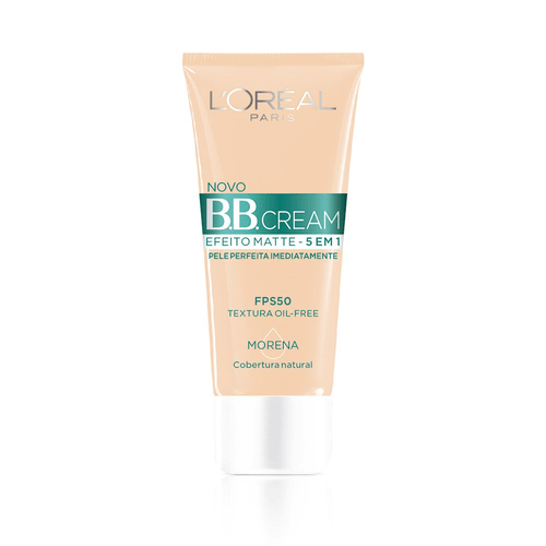 Base BB Cream L'Oréal Paris Efeito Matte Cor Morena FPS 50 30ml