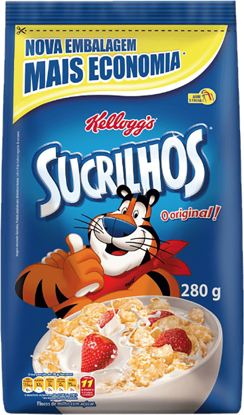 Cereal Matinal Original Flocos de Milho com Açúcar Kellogg's Sucrilhos Pacote 280g