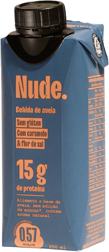 Bebida à Base de Aveia 15g de Proteínas com Caramelo & Flor de Sal sem Adição de Açúcar  Nude. Caixa 250ml