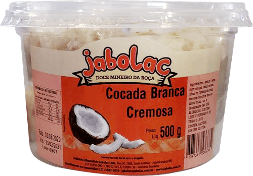 Doce Jabolac Cocada Cremosa Com Leite Condensado Pote 500g