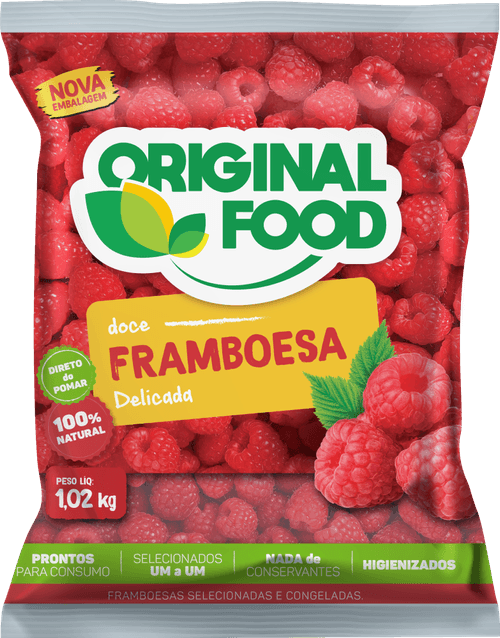 Framboesa Congelada Original Food Pacote 1,02Kg