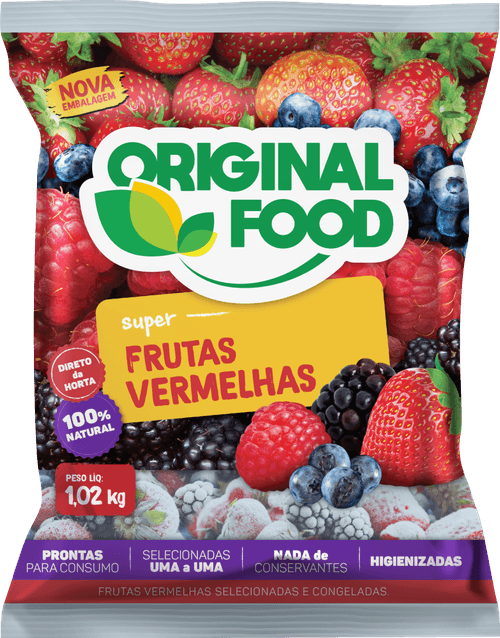 Frutas Vermelhas Congeladas Original Food Pacote 1,02Kg