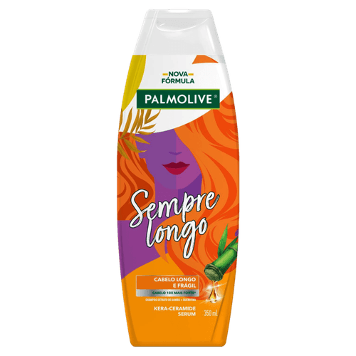 Shampoo Extrato de Bambu + Queratina Kera-Ceramide Serum Palmolive Sempre Longo Frasco 350ml