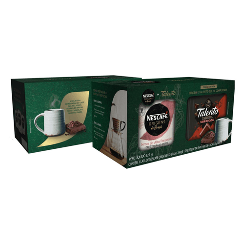 Café Torrado e Moído Nescafé Origens do Brasil Caixa 250g Grátis Tablete de Talento Nibs de Cacau 75g