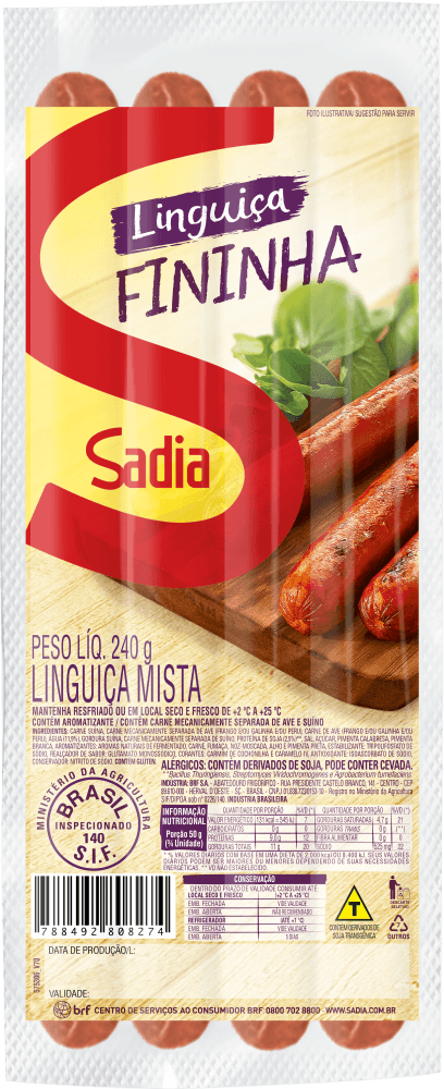 Linguiça Mista Fininha Sadia 240g