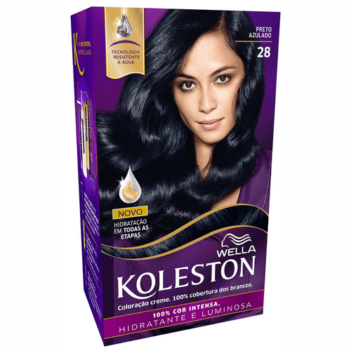 Kit Coloração Creme 28 Preto Azulado Wella Koleston