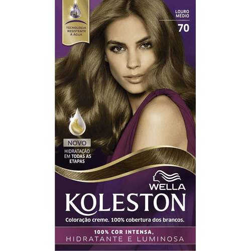 Kit Coloração Creme 70 Louro Médio Wella Koleston