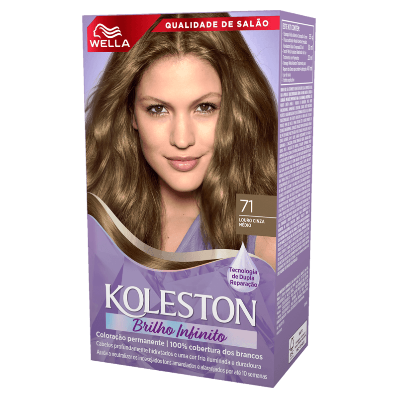 Kit-Coloracao-Permanente-Creme-71-Louro-Cinza-Medio-Wella-Koleston-Brilho-Infinito