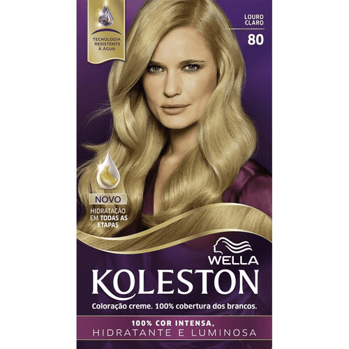 Kit Coloração Creme 80 Louro Claro Wella Koleston