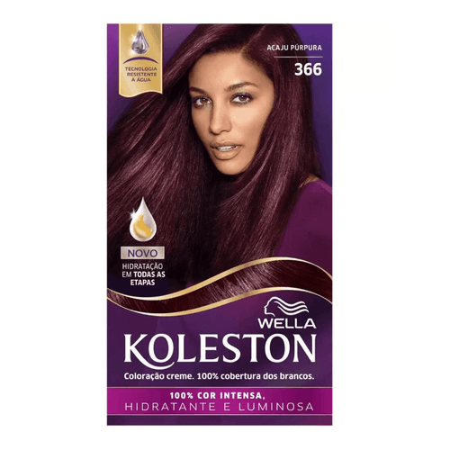 Tintura Permanente Koleston Creme Kit Gloss Acaju Púrpura 366