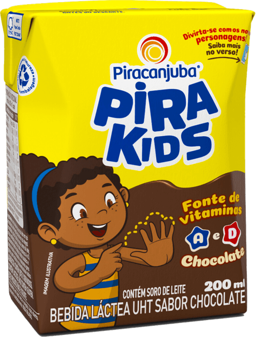 Bebida Láctea UHT Chocolate Piracanjuba Pirakids Caixa 200ml