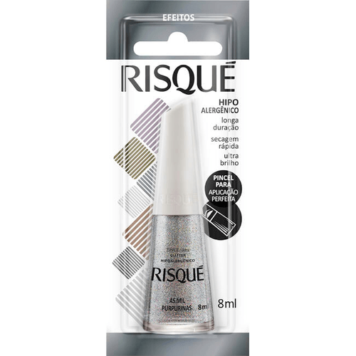 Esmalte Glitter As Mil Purpurinas Risqué Efeitos Blister 8ml