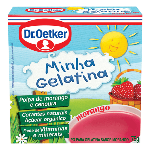 Gelatina em Pó Dr. Oetker Minha Gelatina com Polpa Morango e Cenoura 75g