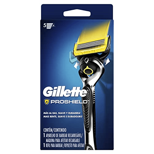 Aparelho Recarregável e Carga para Barbear Gillette Proshield