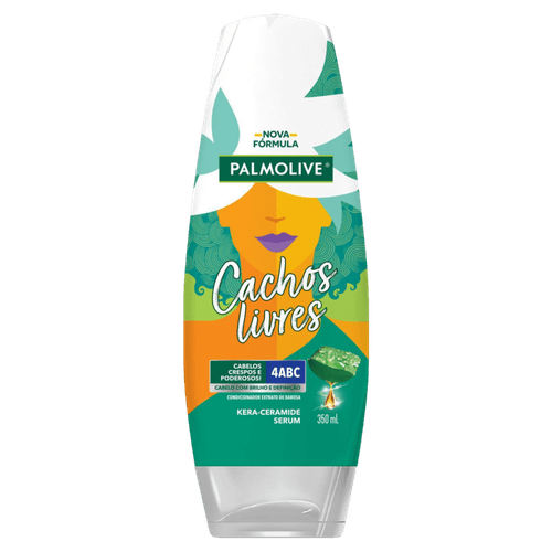 Condicionador com Extrato de Babosa Kera-Ceramide Serum Palmolive Cachos Livres 4ABC Frasco 350ml