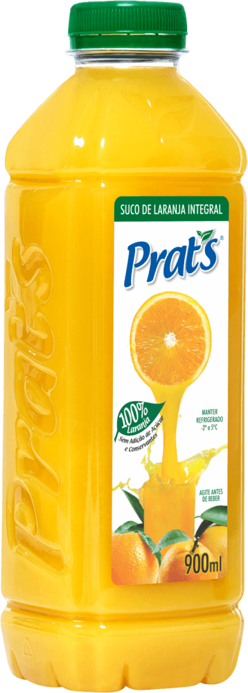 Suco Integral Laranja sem Adição de Açúcar Prat's Garrafa 900ml