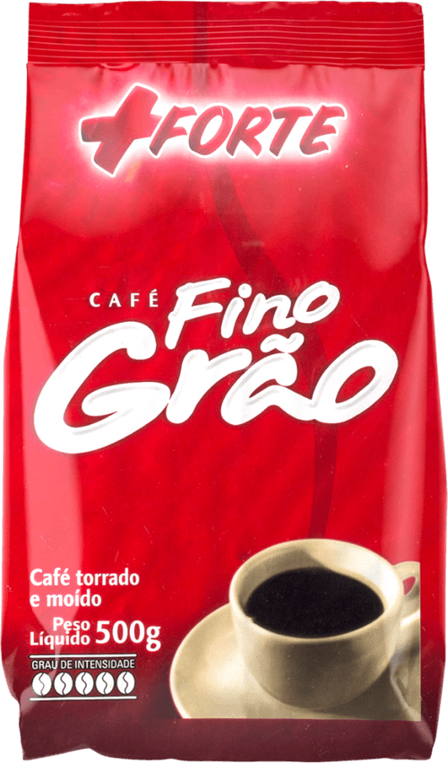 Café Torrado e Moído +Forte Fino Grão Pacote 500g