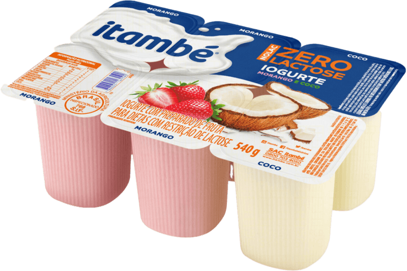 Iogurte-Parcialmente-Desnatado-Morango---Coco-Zero-Lactose-Itambe-Nolac-Bandeja-540g-6-Unidades