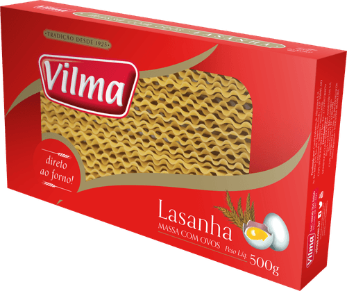 Massa para Lasanha com Ovos Vilma Pacote 500g