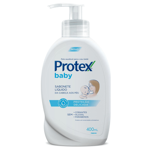 Sabonete Líquido da Cabeça aos Pés Protex Baby Proteção Delicada Frasco 400ml Pump