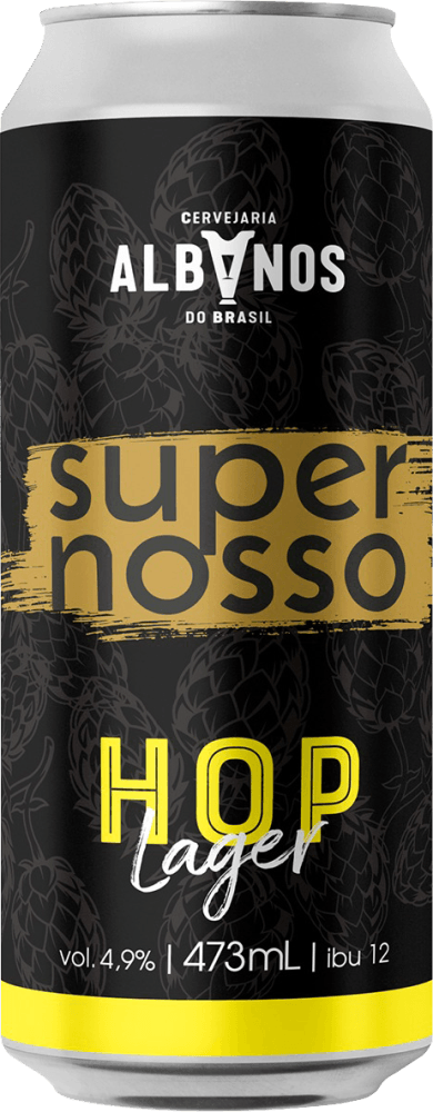 Cerveja Albanos Super Nossa Hop Lager Lata 473 Ml