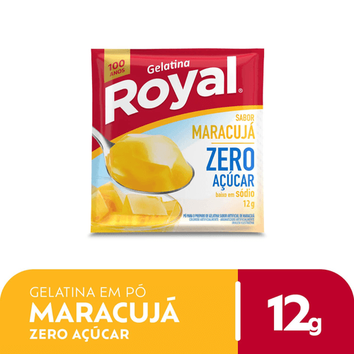 Gelatina em pó ROYAL Zero Maracujá 12g