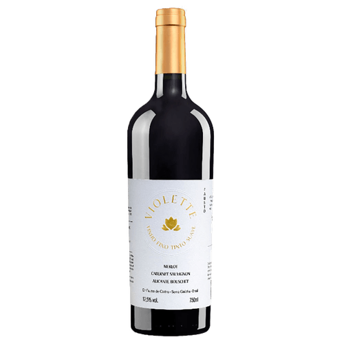 Vinho Brasileiro Tinto Suave Violette Fausto Merlot Cabernet Sauvignon Alicante Bouschet Serra Gaúcha Garrafa 750ml