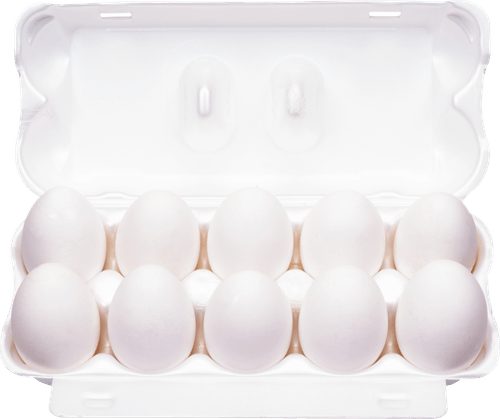 Ovos Brancos de Galinha Bandeja com 12 Unidades