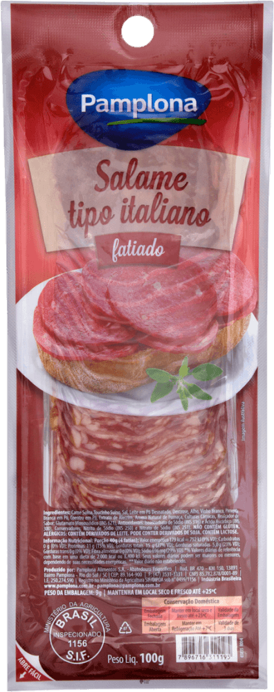 Salame Italiano Fatiado Pamplona 100g