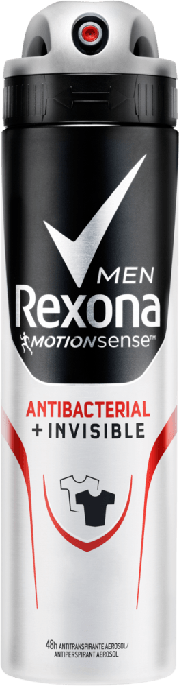 Antitranspirante Aerossol Antibacterial e Invisible 72h Rexona Men 150ml Spray