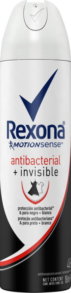 Antitranspirante Aerossol Antibacterial e Invisible 72h Rexona 150ml Spray