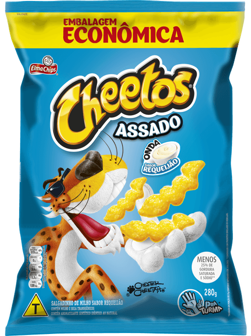 Salgadinho de Milho Onda Requeijão Elma Chips Cheetos Pacote 280g Embalagem Econômica