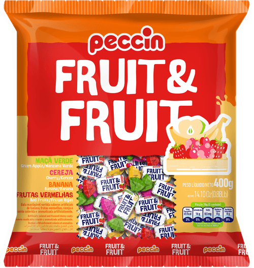 Bala Mastigável Peccin 400g-pc Fruit&fruit