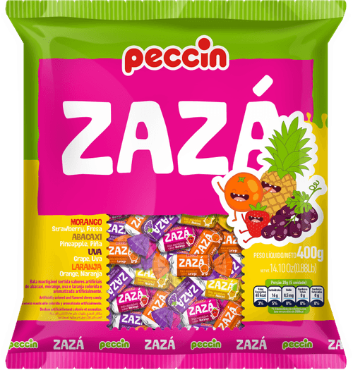 Bala Mastigável Peccin 400g-pc Zaza