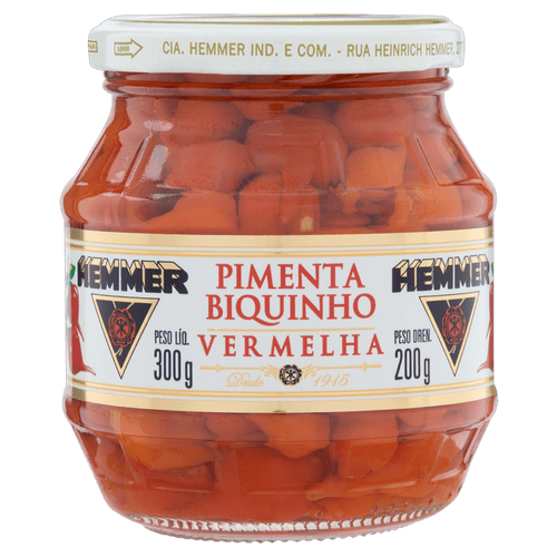 Pimenta em Conserva Hemmer Biquinho Vidro 190 g