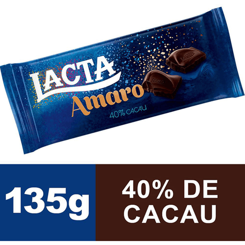 Chocolate Lacta Amaro 40% Cacau Tablete 135g