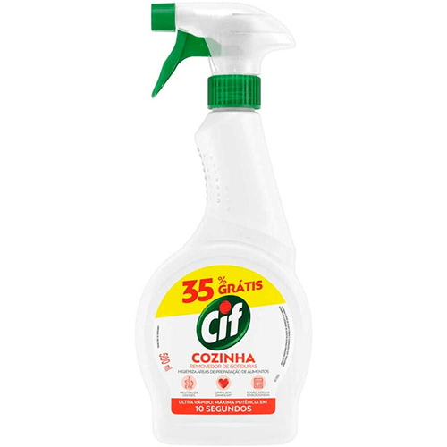 Limpador de Uso Geral Desengordurante Cozinha Cif Frasco Borrifador Leve 500ml Pague 325ml