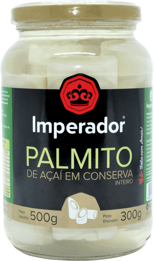 Palmito de Açaí Imperador Inteiro Conserva Vidro 300g