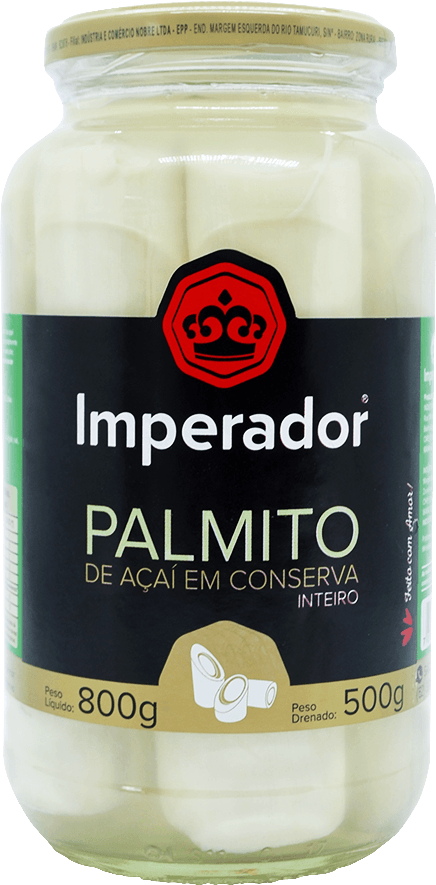 Palmito Imperador Inteiro Vidro 500g