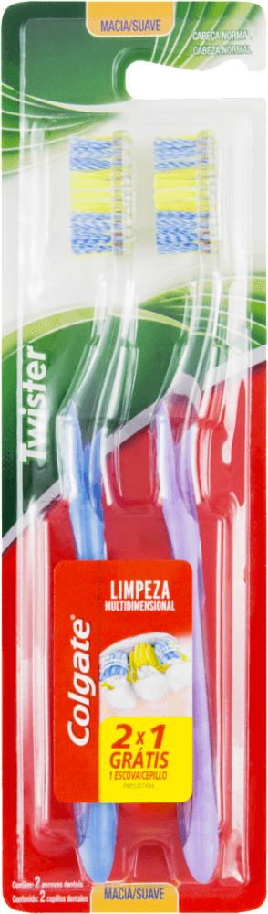 Escova Dental Macia Twister Colgate 2 Unidades Love Edition