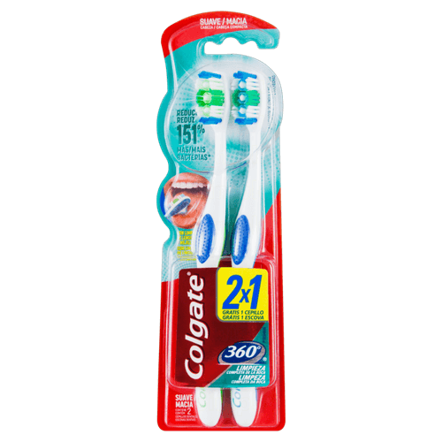 Escova Dental Macia Colgate 360° 2 Unidades