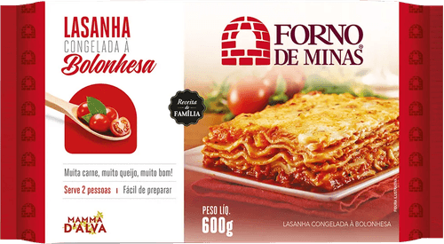 Lasanha Bolonhesa Congelada Forno de Minas Mamma D'Alva Pacote 600g
