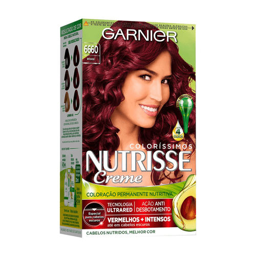Tintura Permanente Nutrisse Colors Creme Kit Rouge 6660