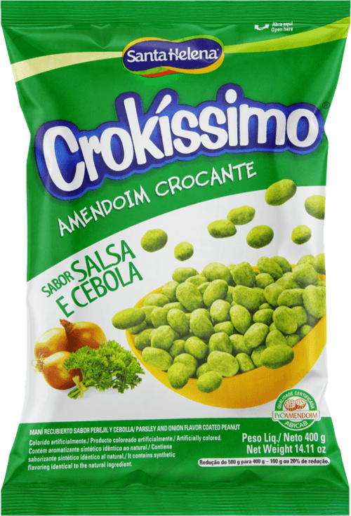 Amendoim Crocante Assado Salsa e Cebola Crokíssimo Pacote 400g