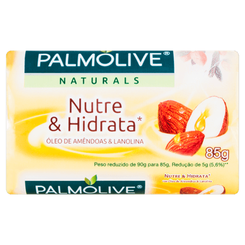 Sabonete em Barra Nutre & Hidrata Óleo de Amêndoas & Lanolina Palmolive Naturals Envoltório 85g